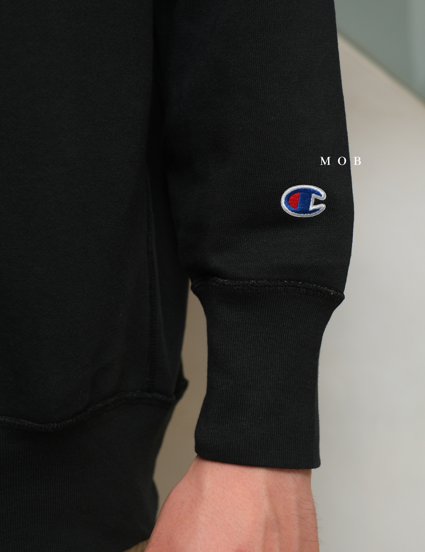 CHMPSW06006 Vintage Dye Fleece Sweatshirt Black