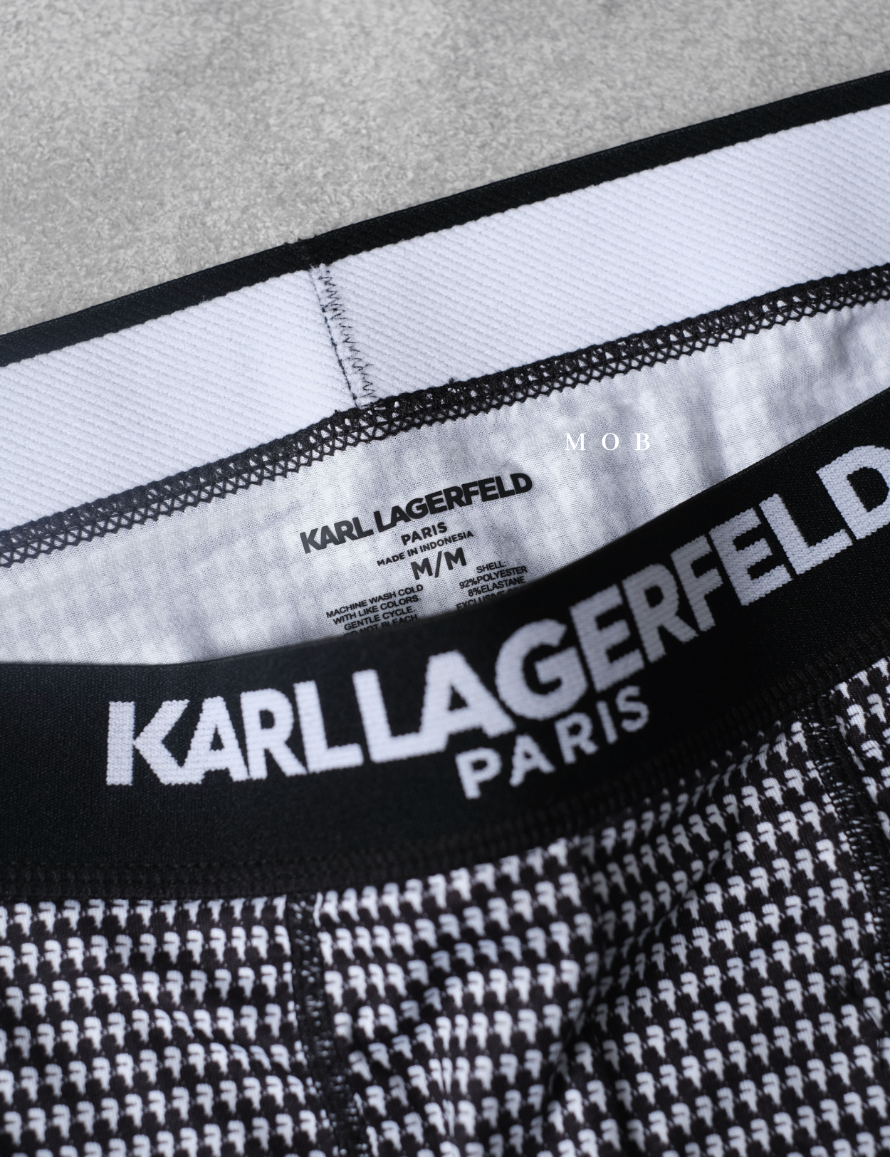 KRLB01011 Paris Small Iconic Logo Boxer Black White
