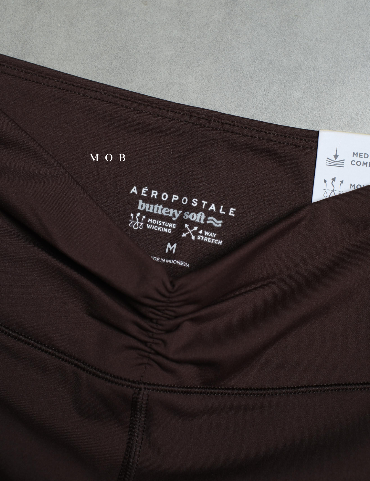 ARPT1403B Buttery Soft Cinch Waist Leggings Brown