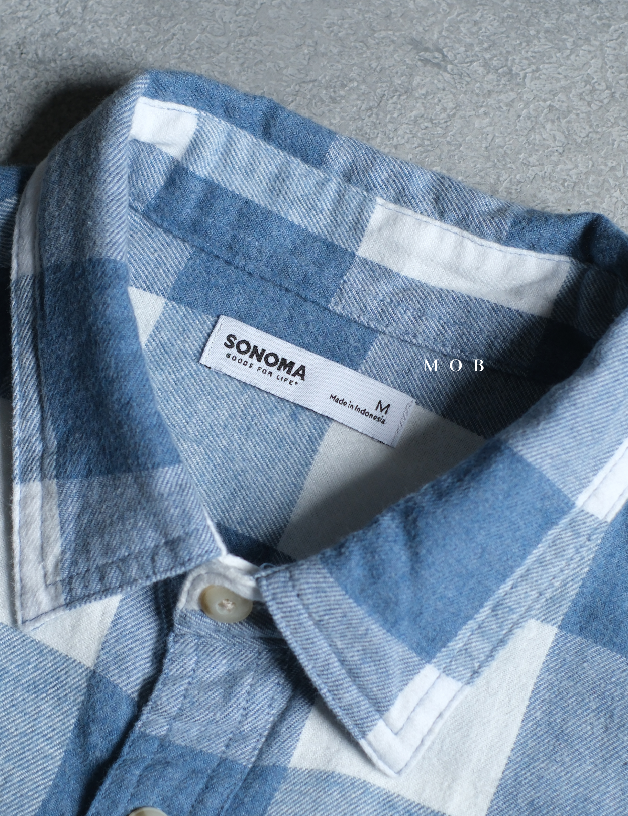 SNMLSS01005B Super Soft Flannel LS Shirt Blue White Plaid