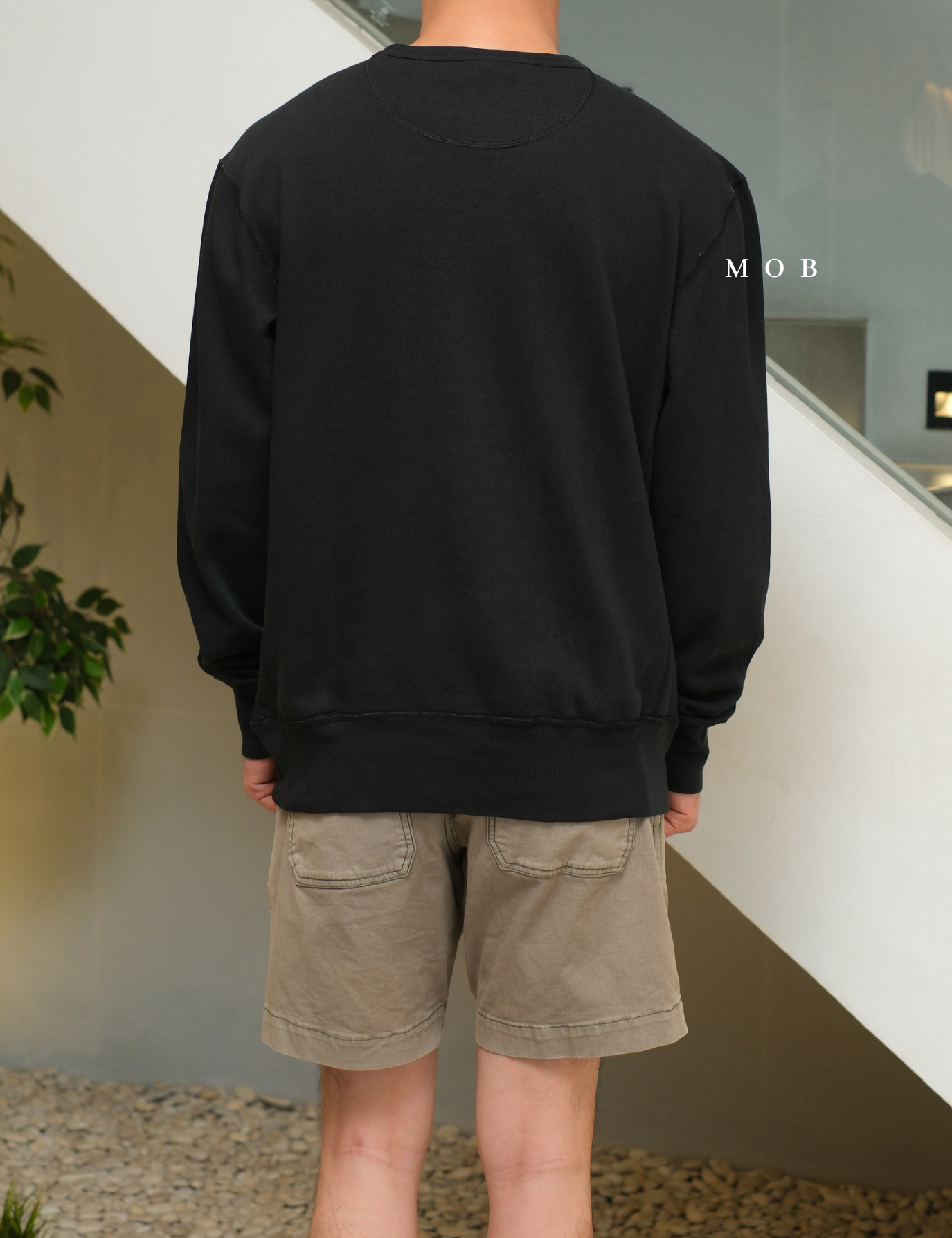 CHMPSW06006 Vintage Dye Fleece Sweatshirt Black