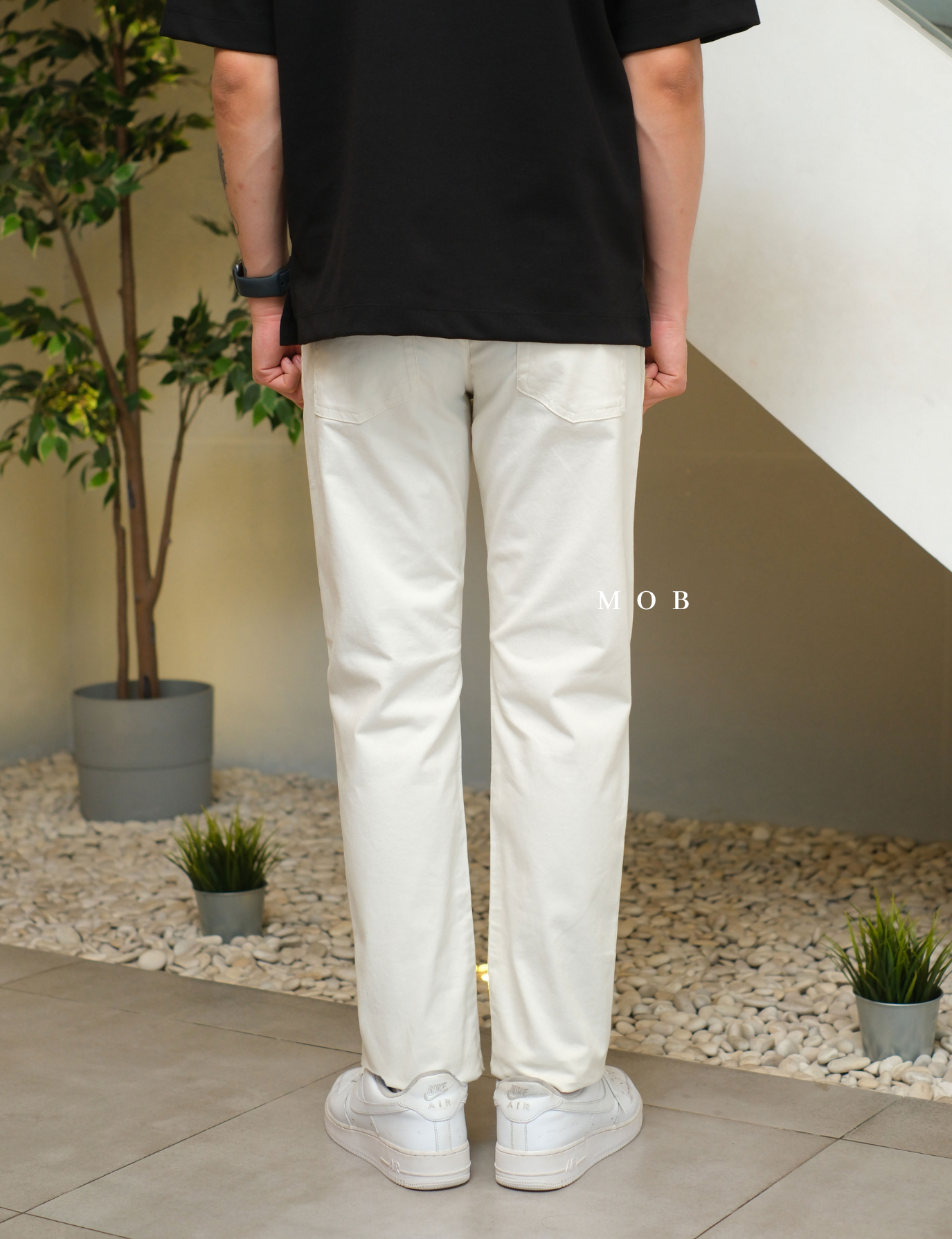 GFPT04002 Comfort Slim Pants Off White
