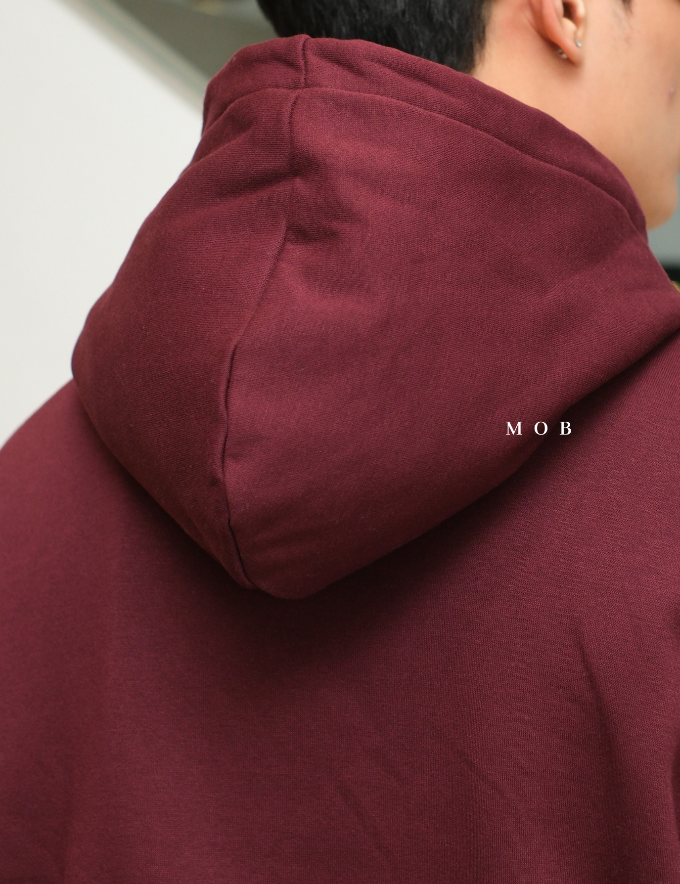 HMHOD03001F RELAXED FIT Pullover Hoodie Maroon