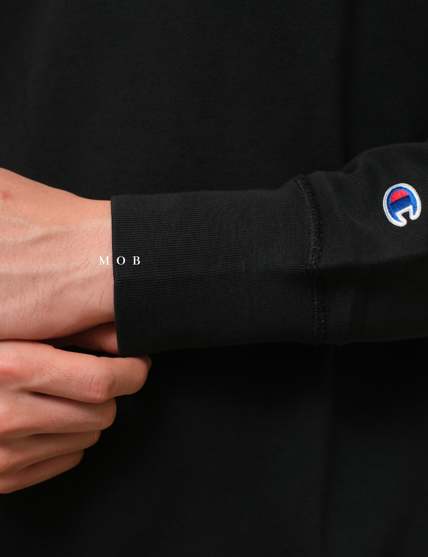 CHMPSW06006 Vintage Dye Fleece Sweatshirt Black