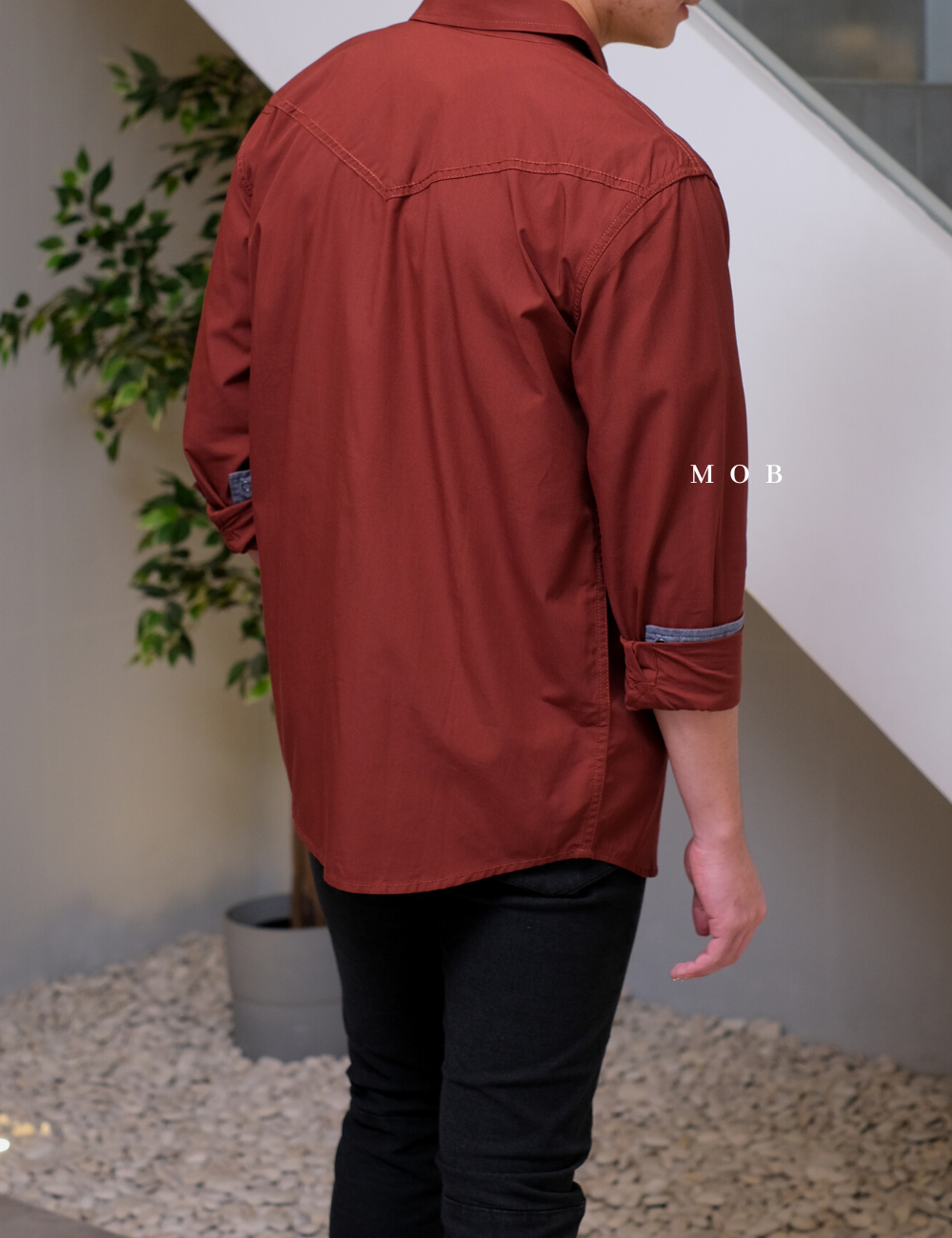 CJLSS02001 Fired Up Solid Terracotta LS Shirt