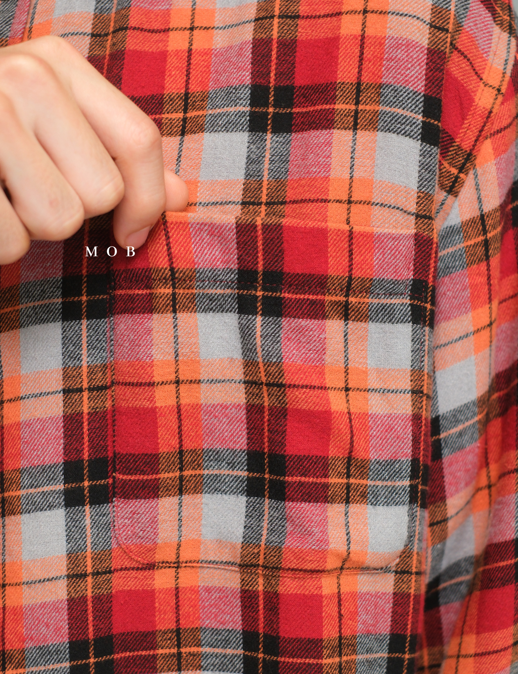 CNBLSS01002 Flannel LS Shirt Orange Plaid