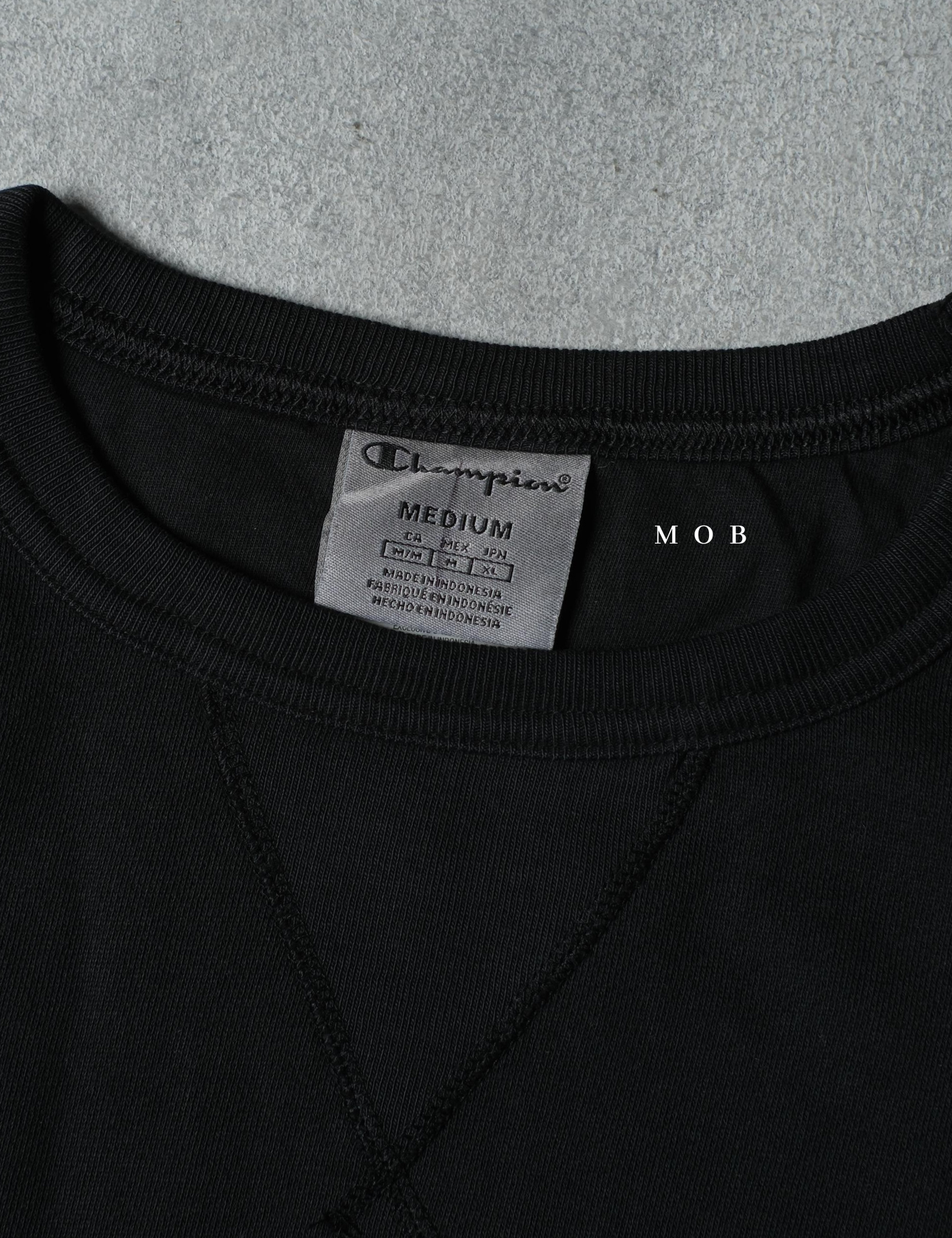 CHMPSW06006 Vintage Dye Fleece Sweatshirt Black