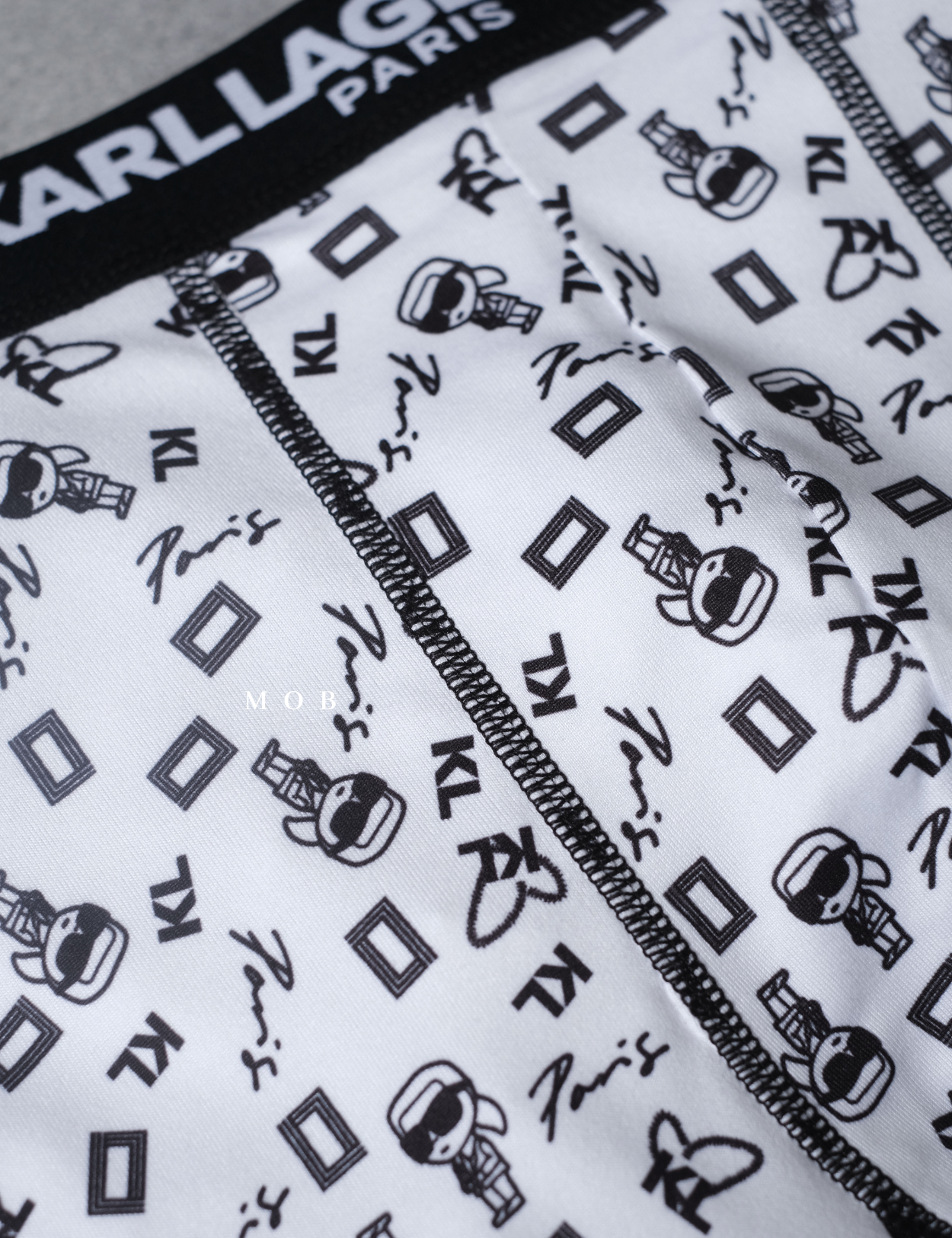 KRLB01012 Paris Whimsical Logo Printed Boxer White