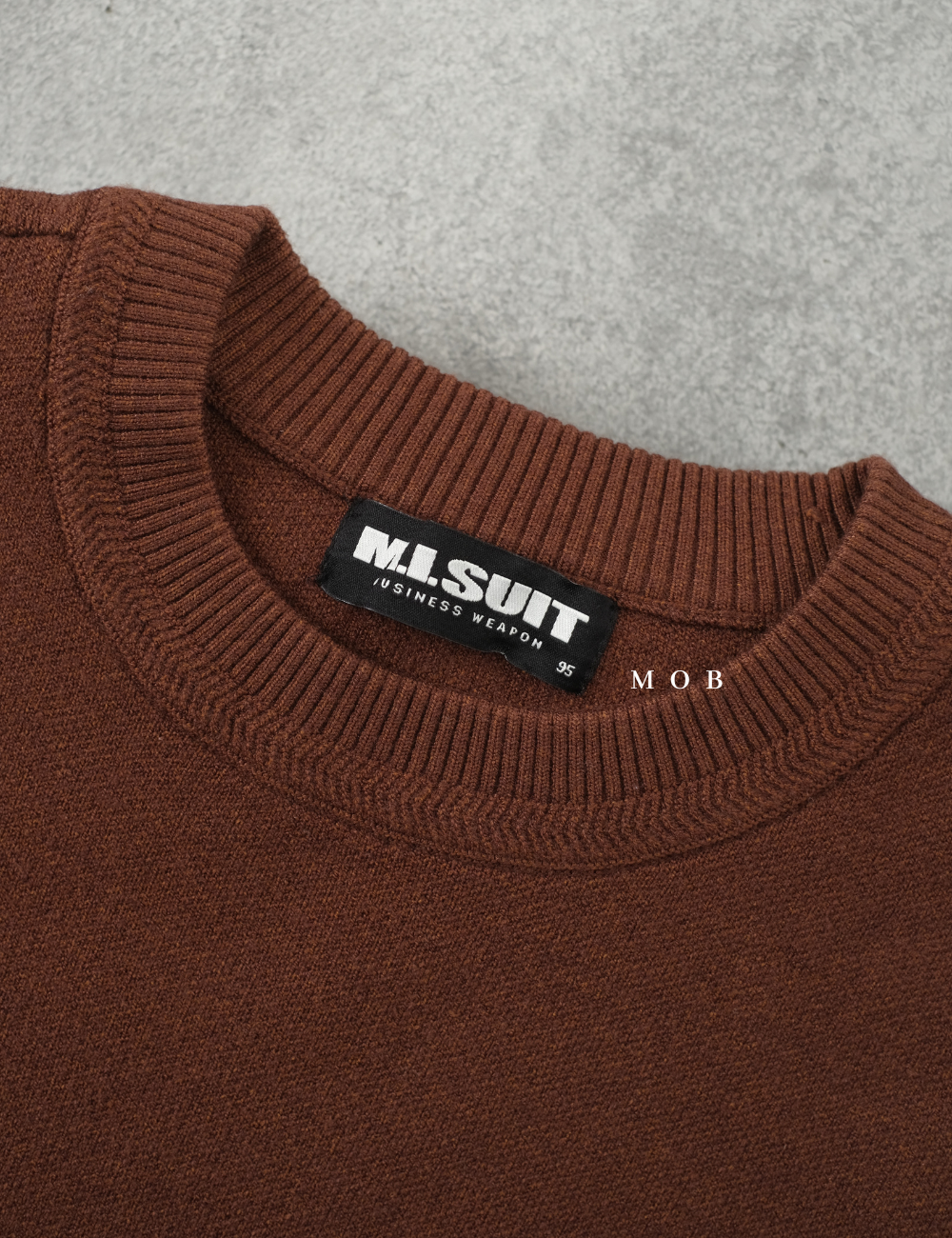 MSTSW01001 Basic Round Knit Sweatshirt Brown