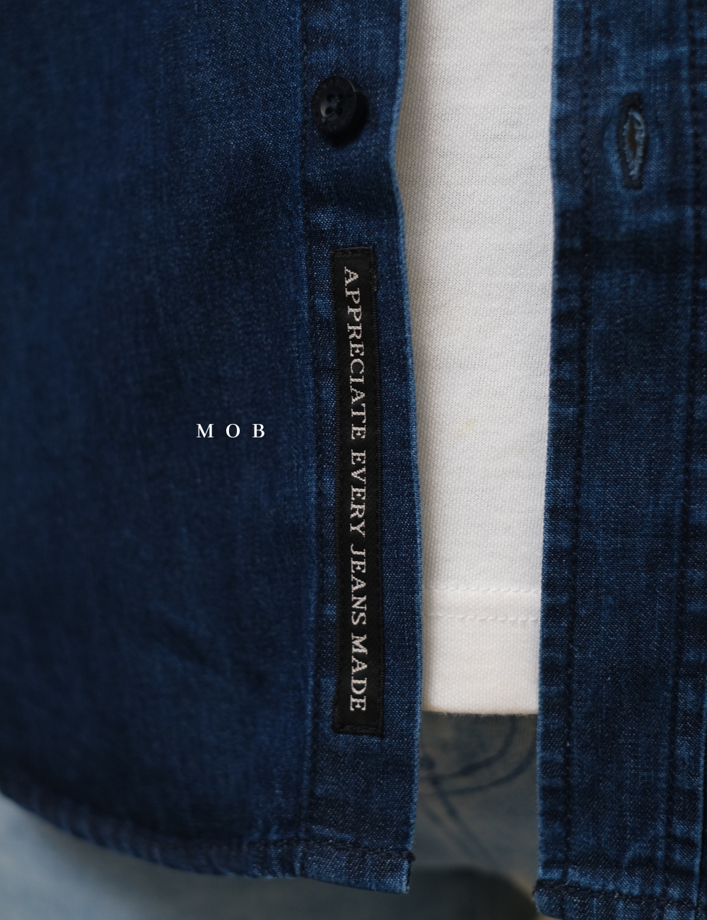 LEELSS01001 Western Denim LS Shirt Dark Blue