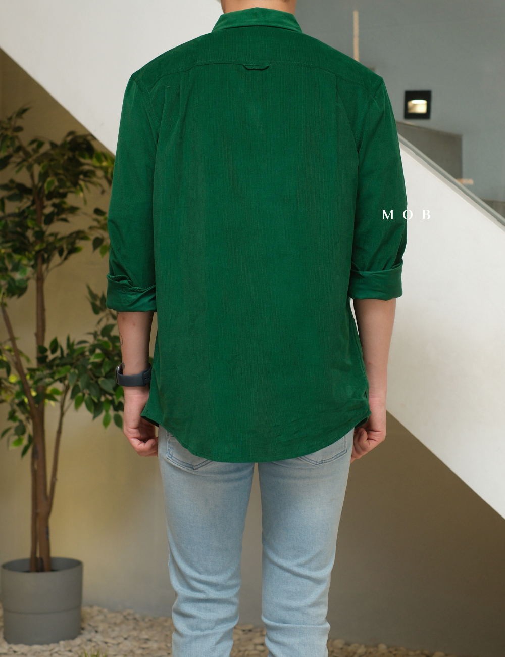 CLRLSS01001A Corduroy Shirt Jacket Dark Green