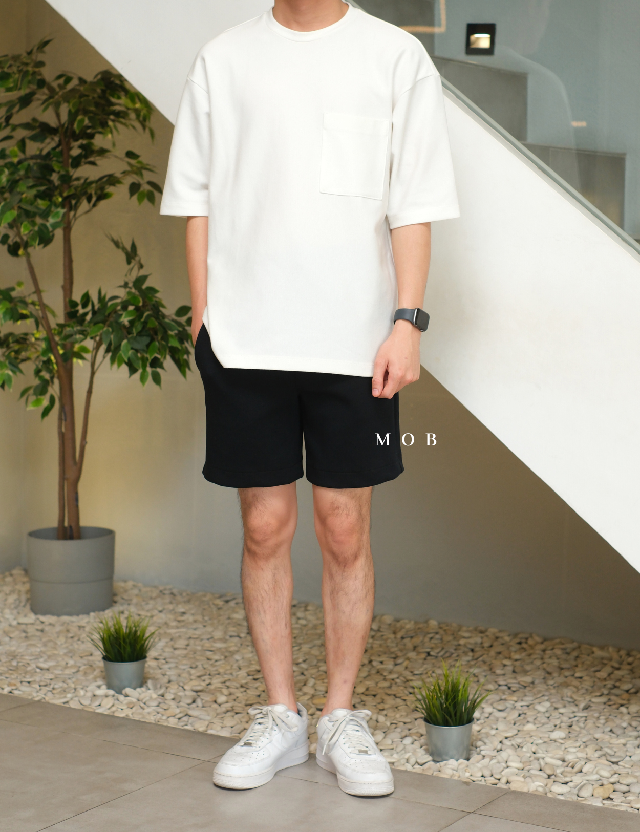 MODSR01001A Regular Pull On Track Shorts Black