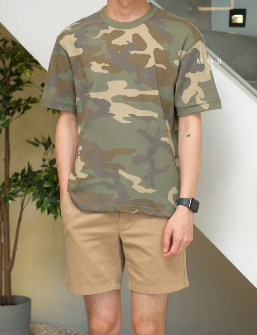 Image of GPSST2203 Heavyweight Cropped SS Tee Camo