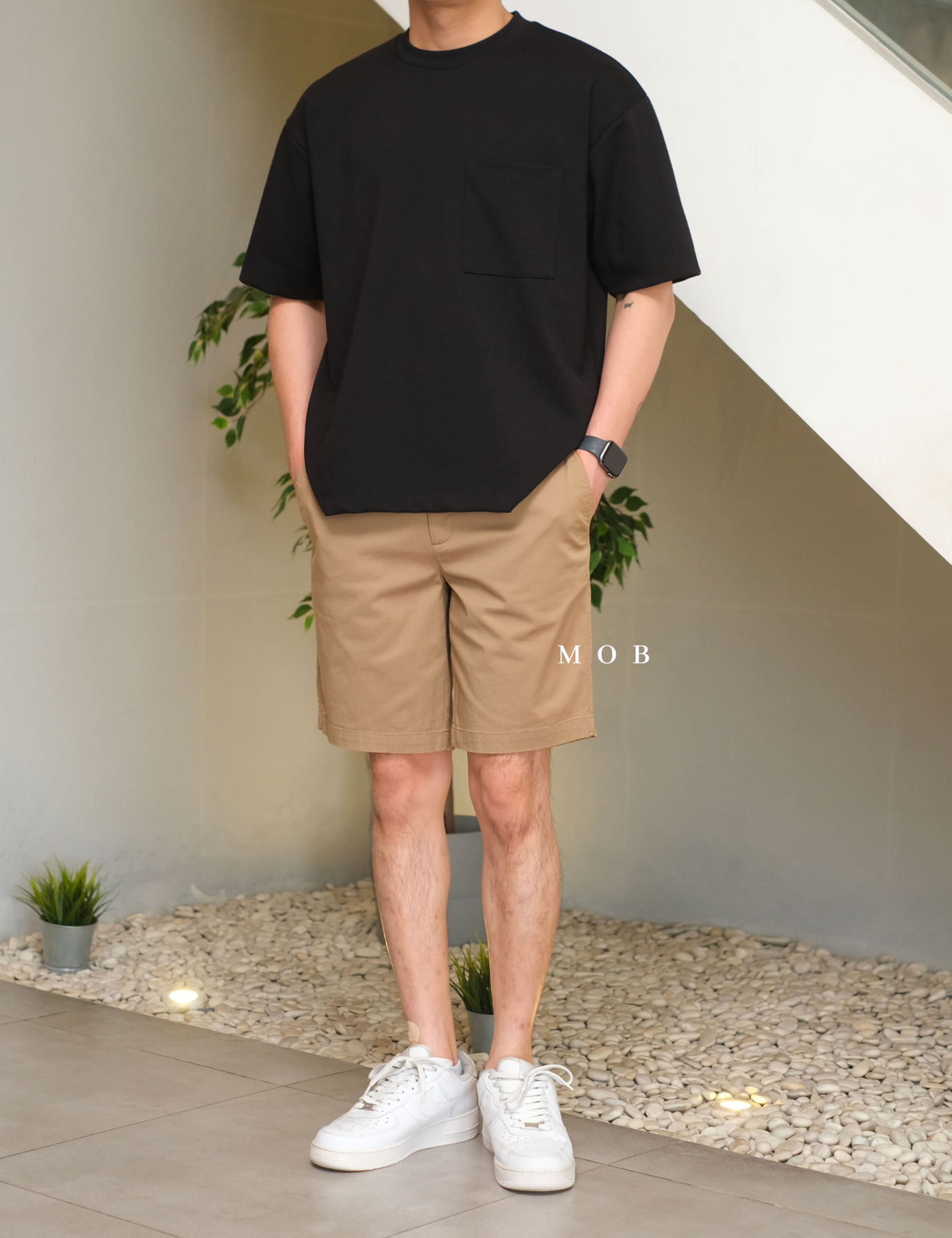 GFSR01001A Flat Front Shorts Brown (Inseam 9)