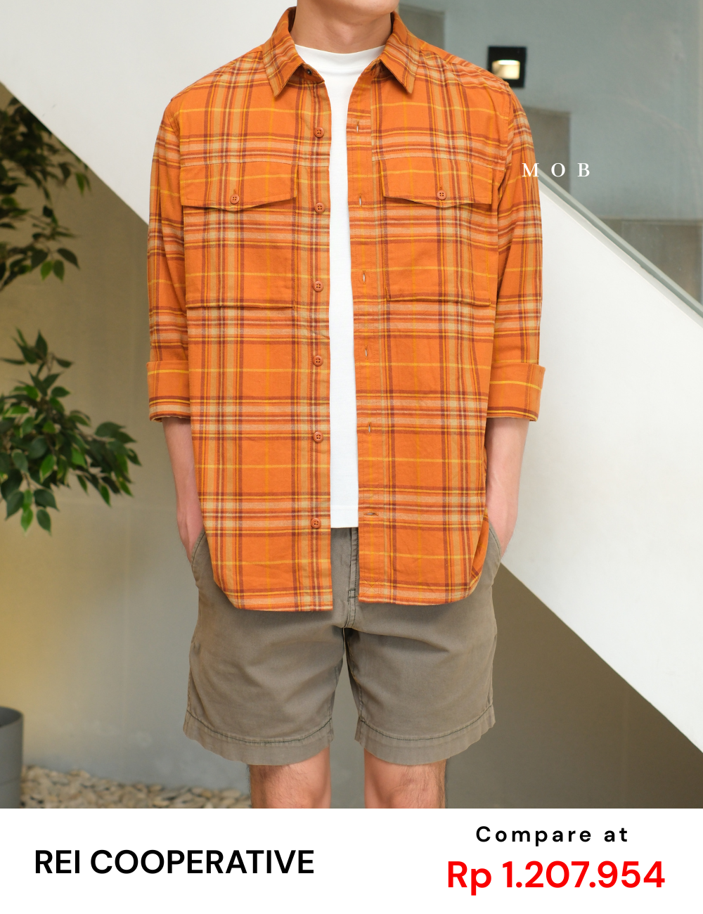 REILSS01006 Wallace Lake Flannel LS Shirt Orange Plaid