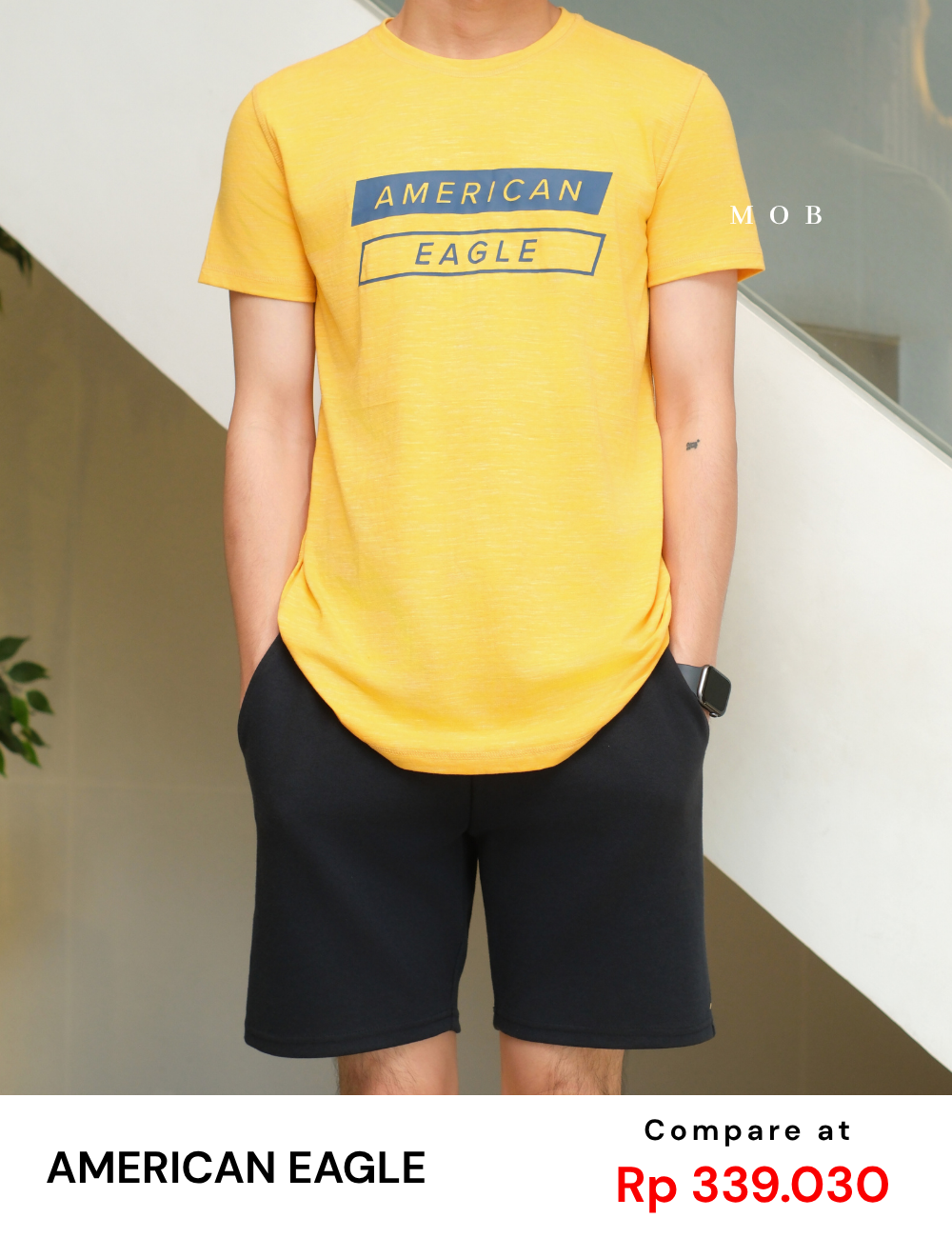 AESST06001B Active Flex Square Logo SS Tee Yellow (S ONLY)