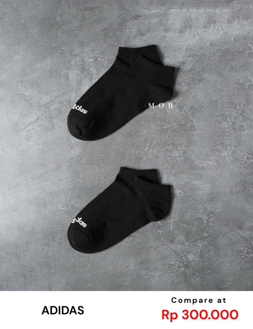 Image of ADDSSO01003B Thin Linear Low Cut Socks Black (2 PASANG)