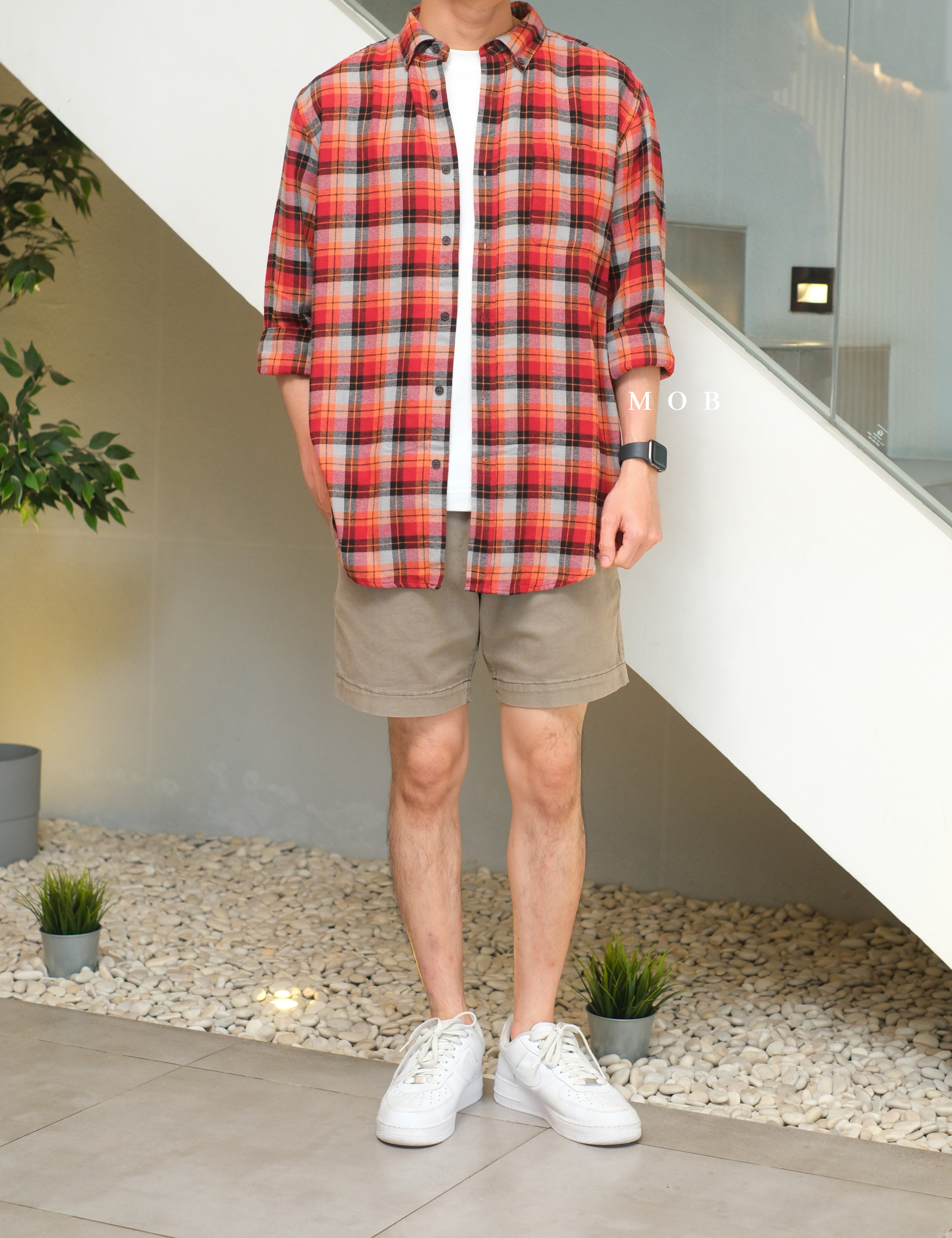 CNBLSS01002 Flannel LS Shirt Orange Plaid