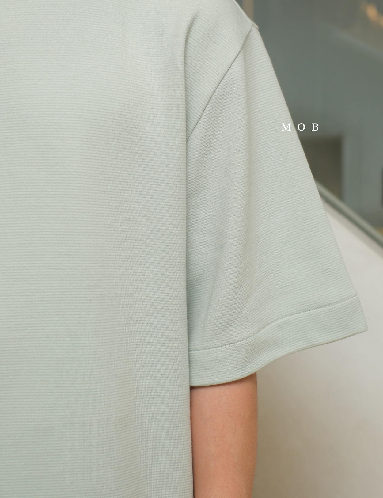 MODSST01002C Oversized Ottoman Knit Rib SS Tee Mint