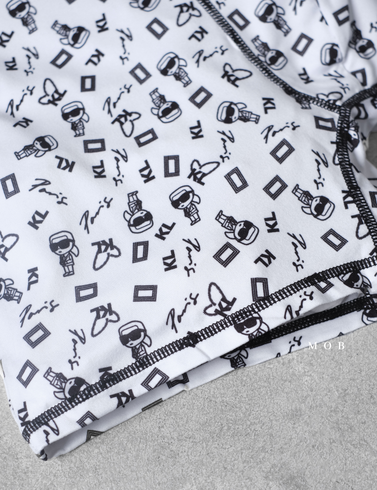 KRLB01012 Paris Whimsical Logo Printed Boxer White