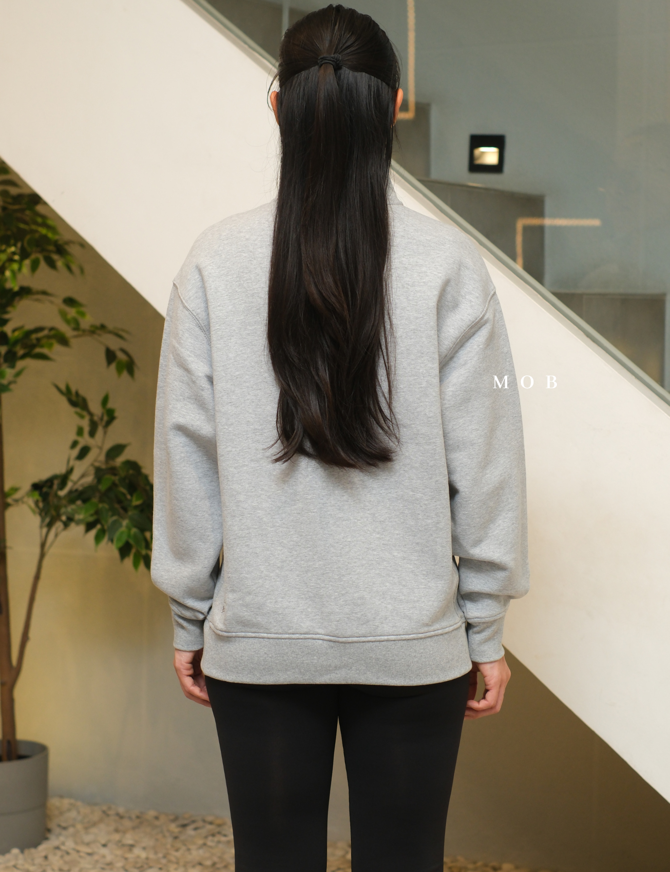 ATHSW02001A Forever Fleece 1/4 Zip Sweatshirt Grey Misty