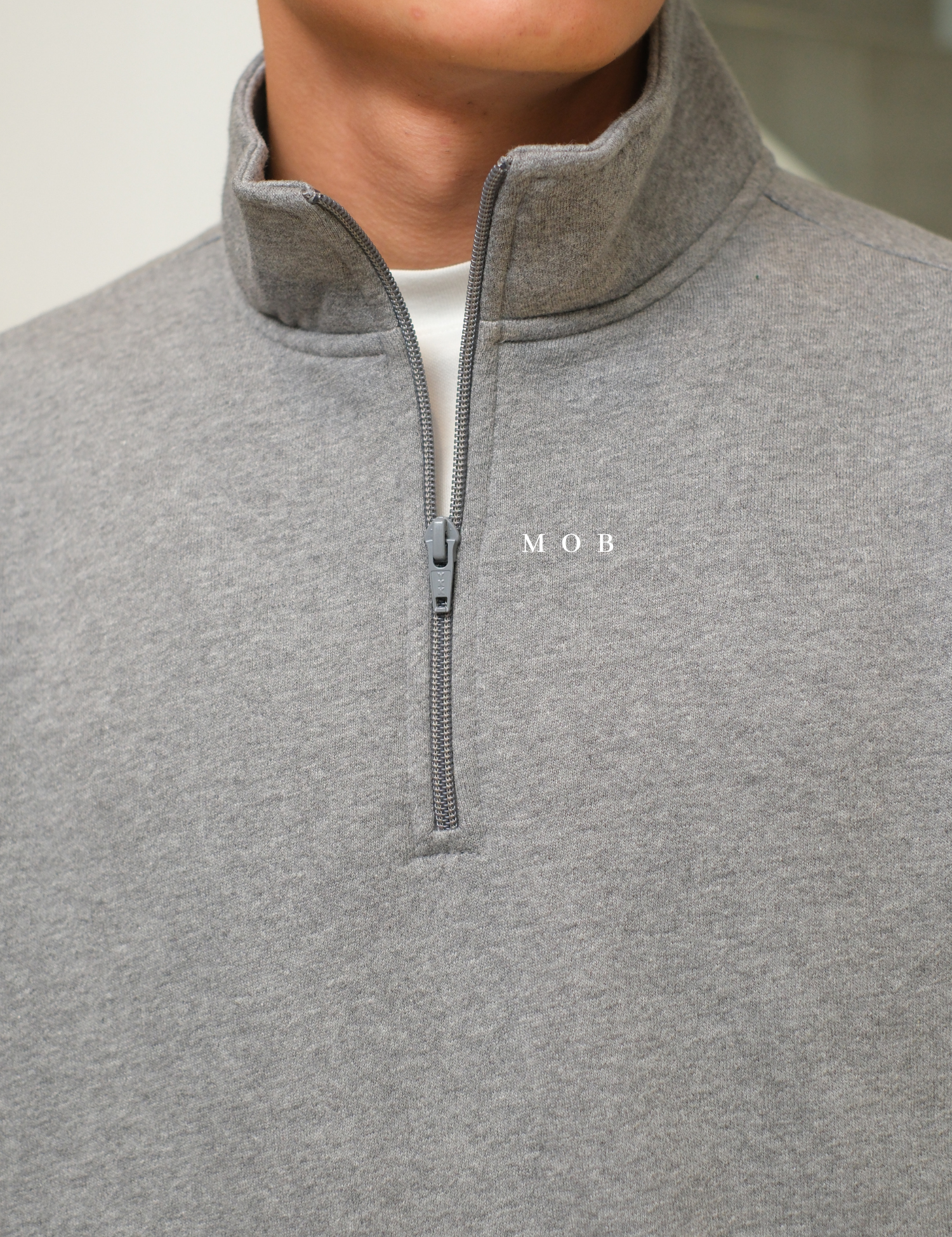 STSW05001D Basic 1/4 Zip Sweatshirt Grey