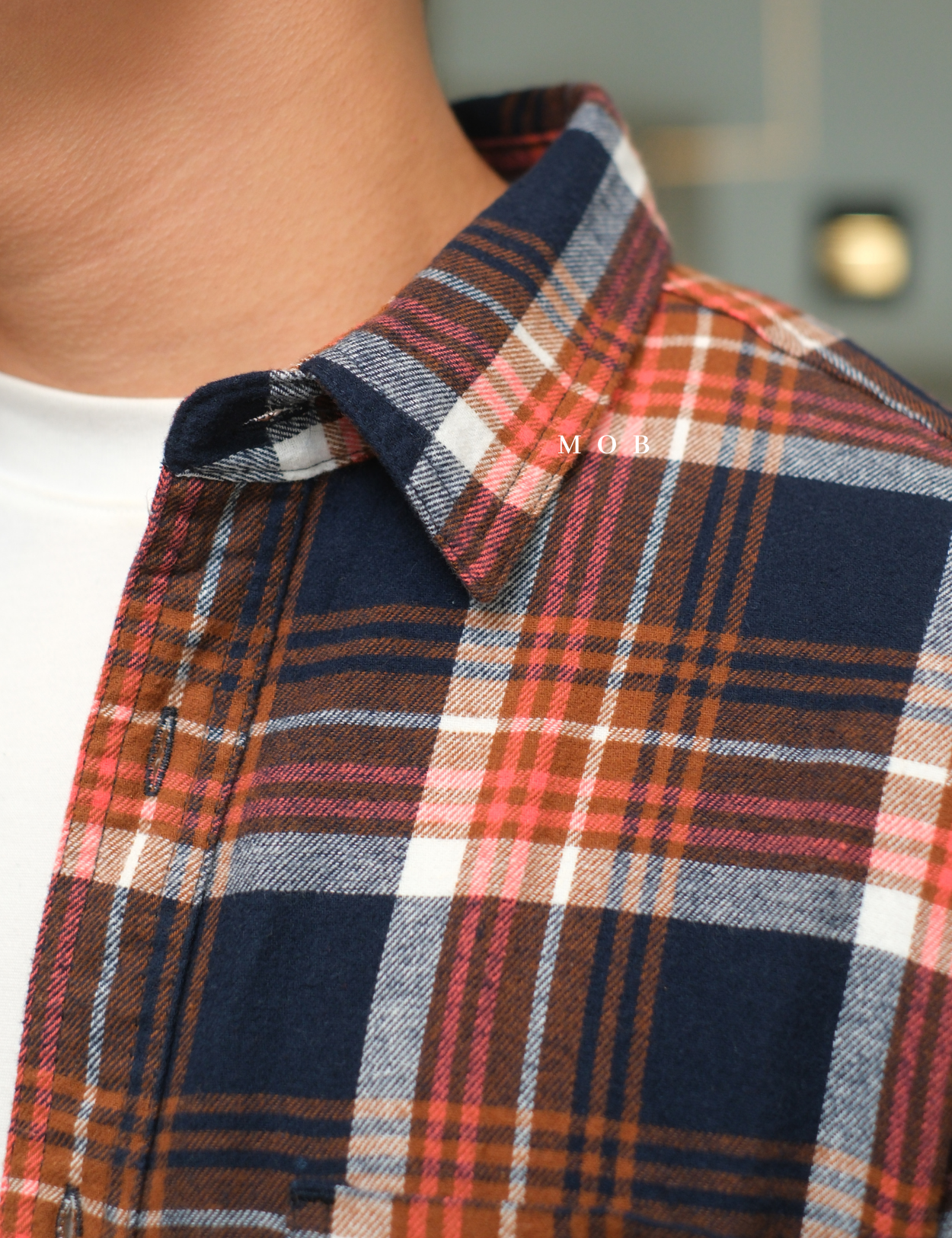 SNMLSS01007 Super Soft Flannel LS Shirt Navy Brown Plaid