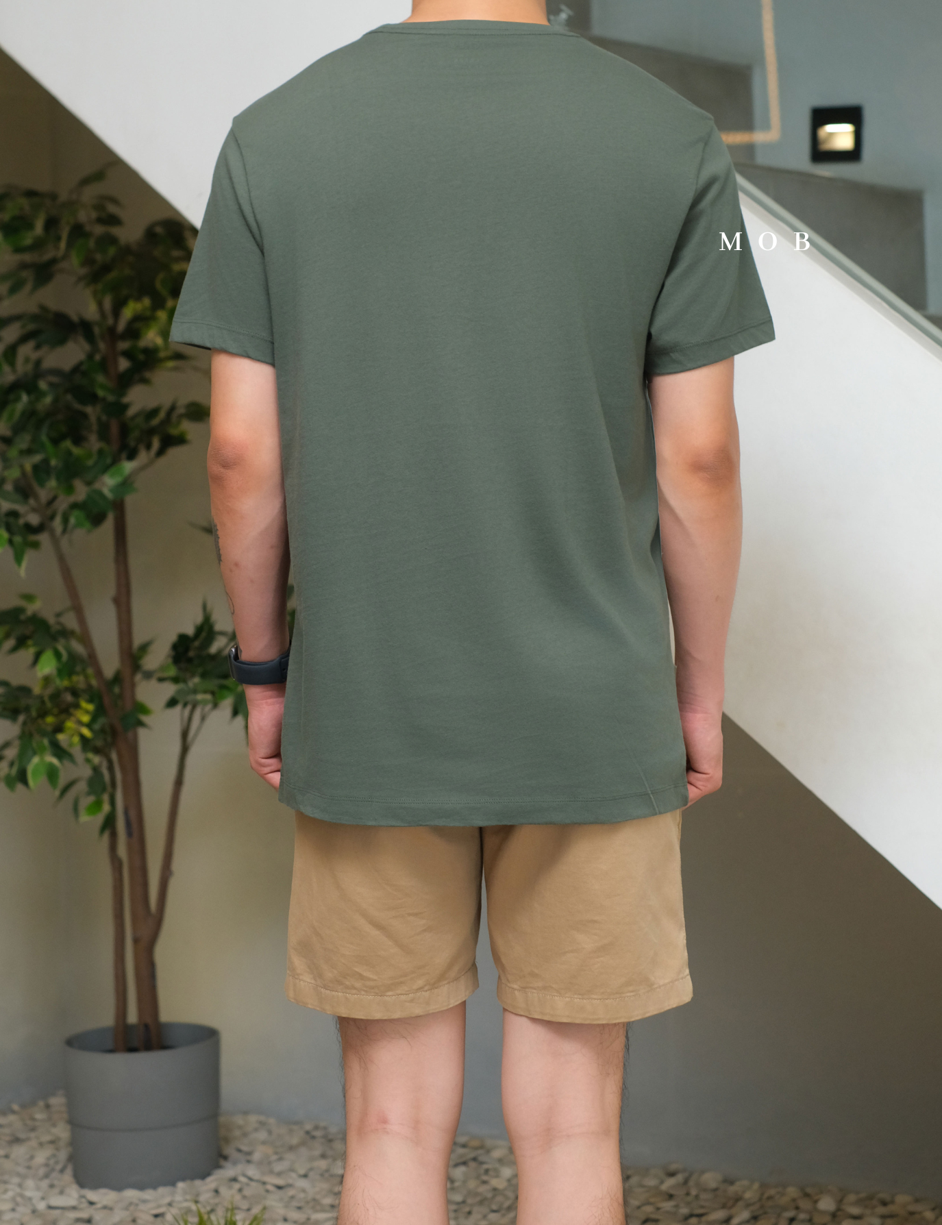 JCSST01002 Slim Washed Pocket Tee Olive