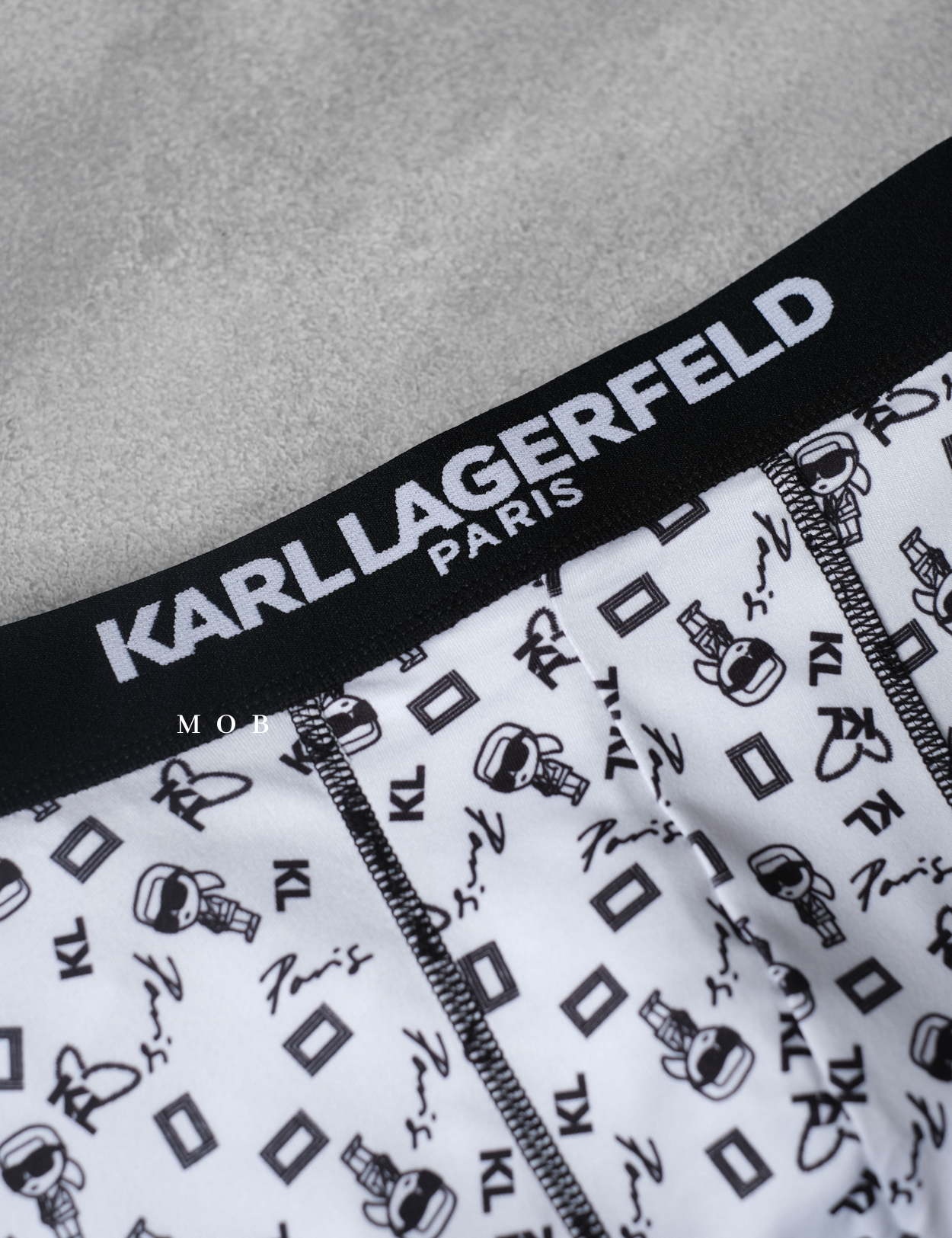 KRLB01012 Paris Whimsical Logo Printed Boxer White