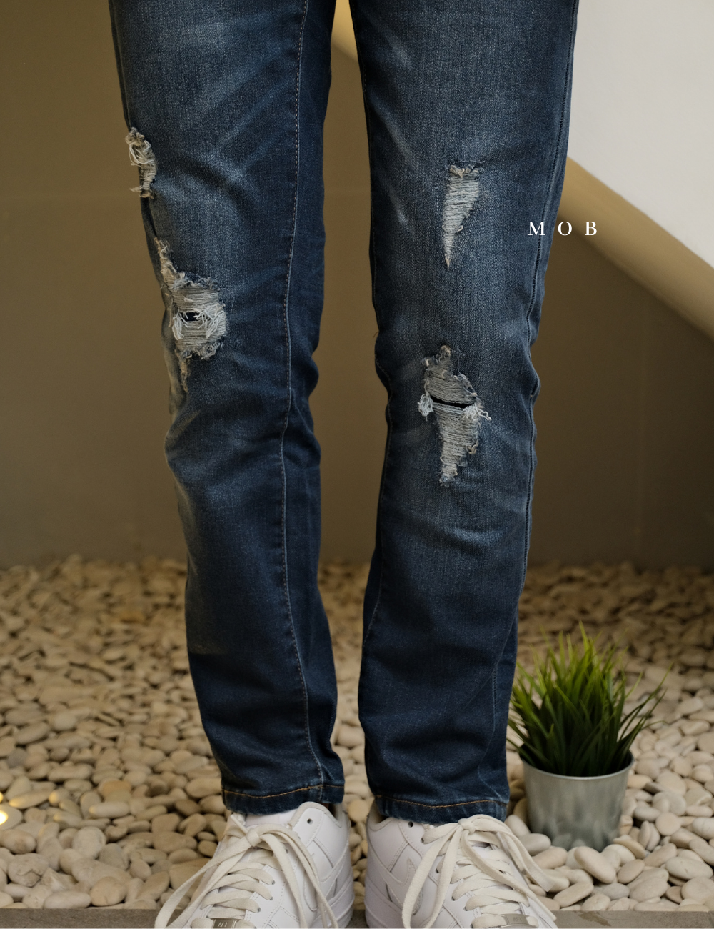 ARPT05002 Skinny Performance Ripped Jeans Blue