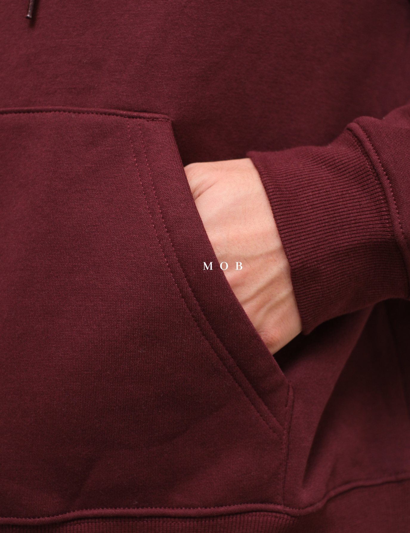 HMHOD03001F RELAXED FIT Pullover Hoodie Maroon