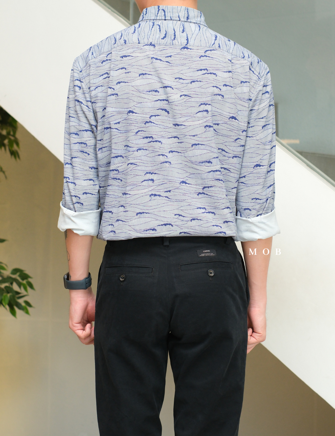 TORLSS01008 Printed LS Shirt Navy Wave