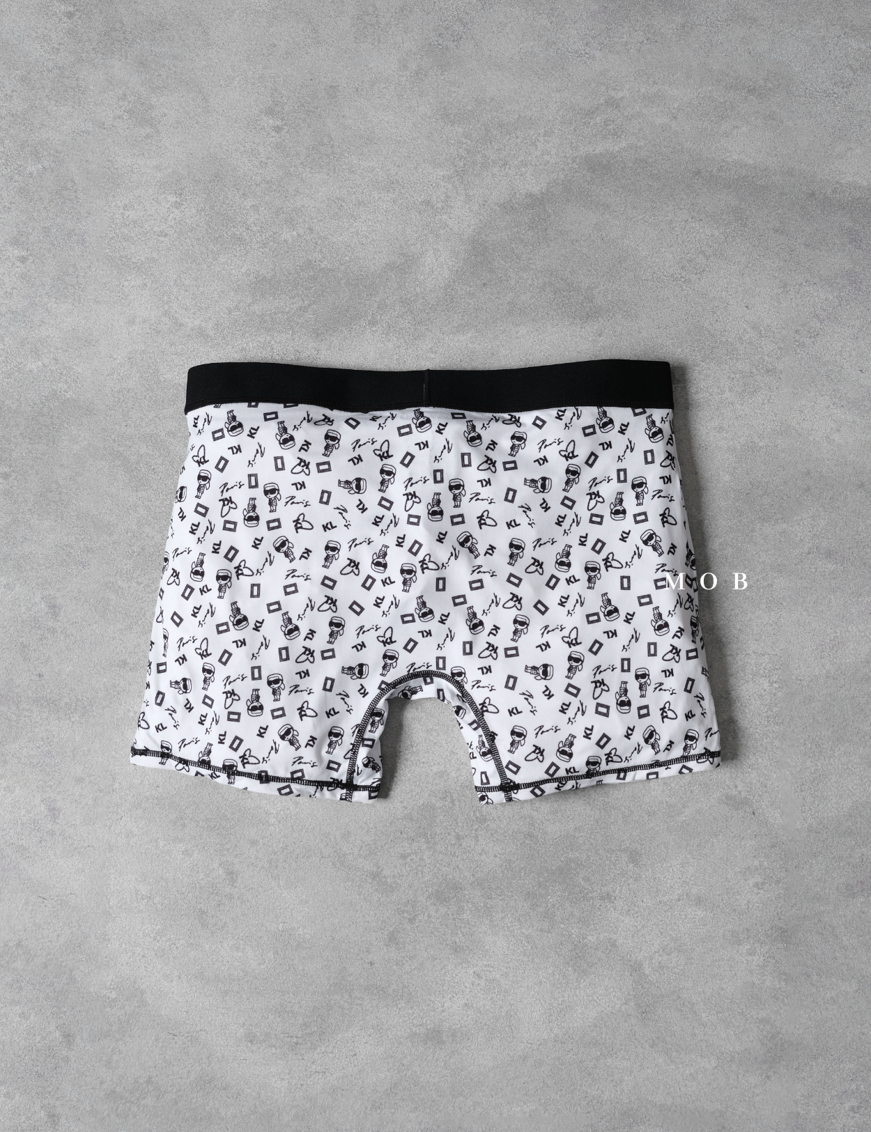 KRLB01012 Paris Whimsical Logo Printed Boxer White
