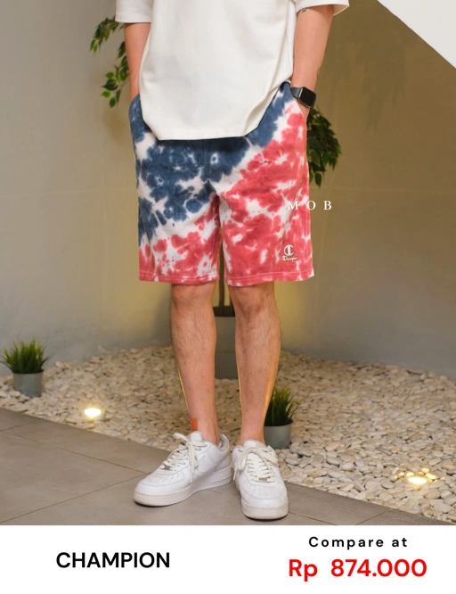 Image of CHMPSR09002C Unity Dye 8" SHORTS Ocean Blue Red