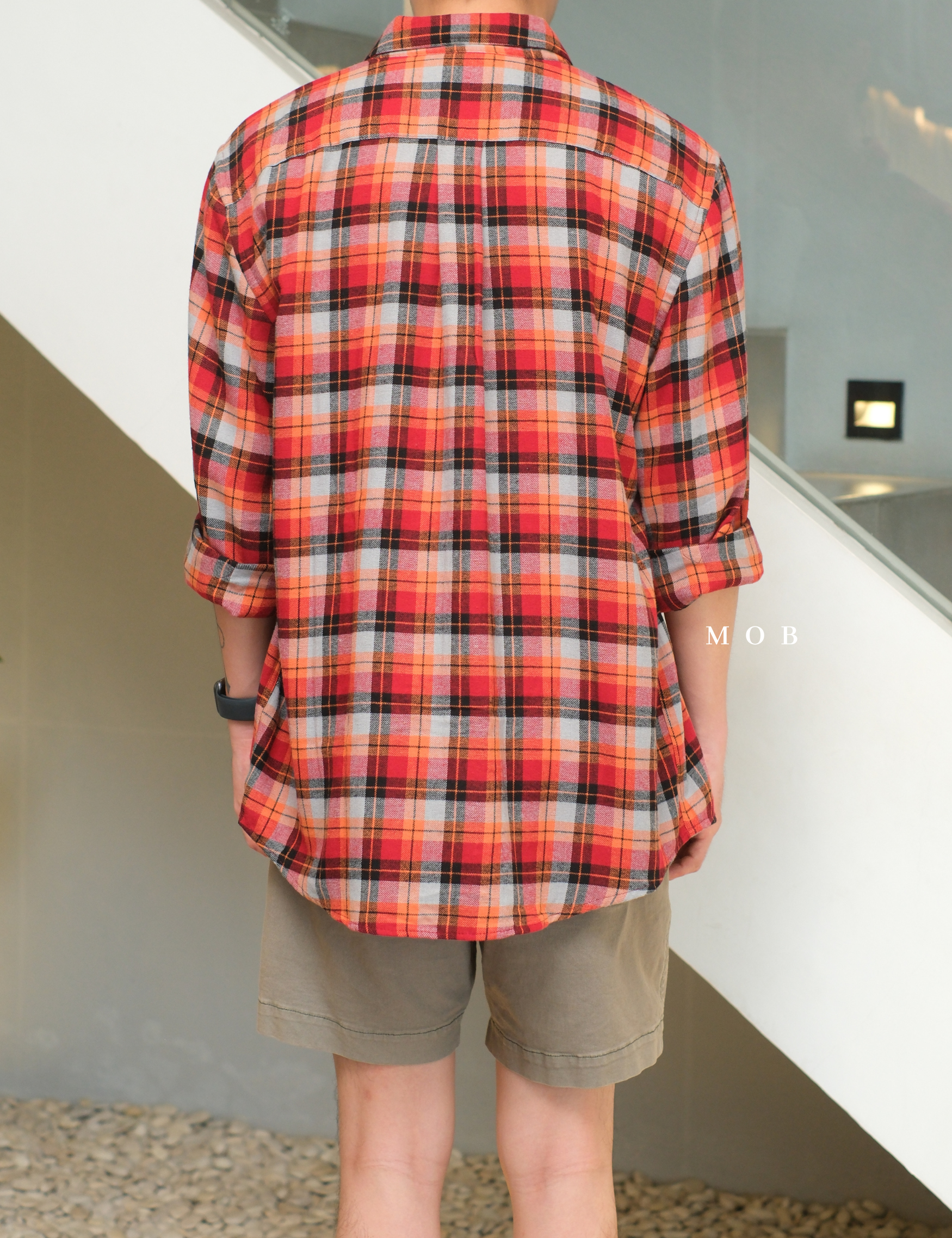 CNBLSS01002 Flannel LS Shirt Orange Plaid