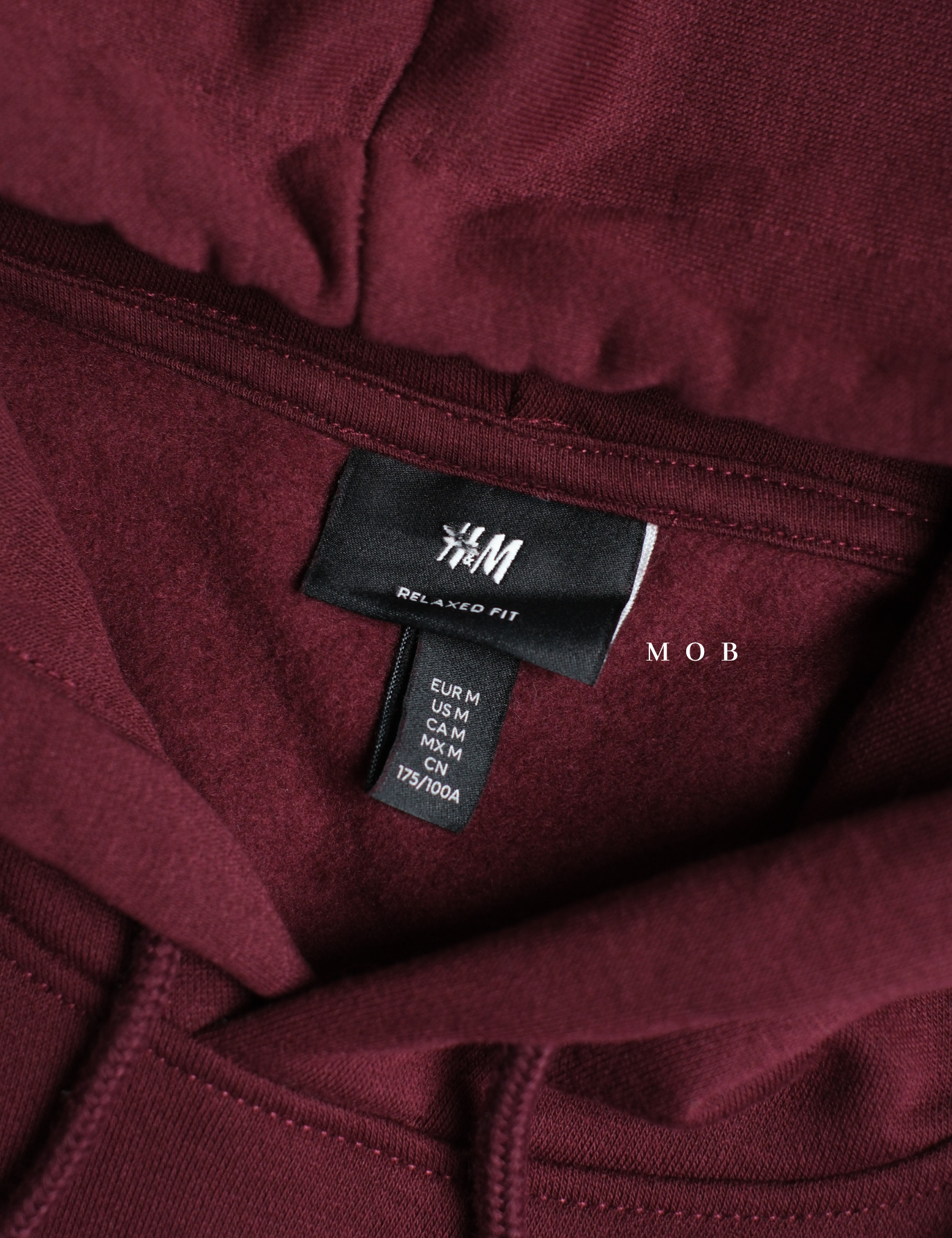 HMHOD03001F RELAXED FIT Pullover Hoodie Maroon