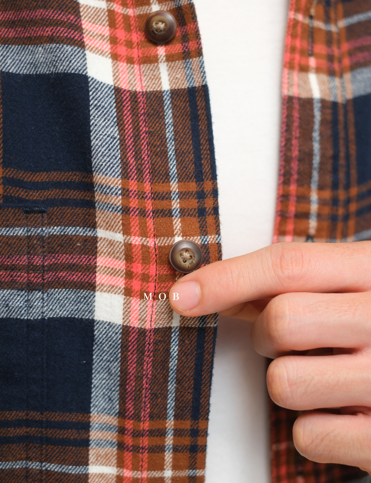 SNMLSS01007 Super Soft Flannel LS Shirt Navy Brown Plaid