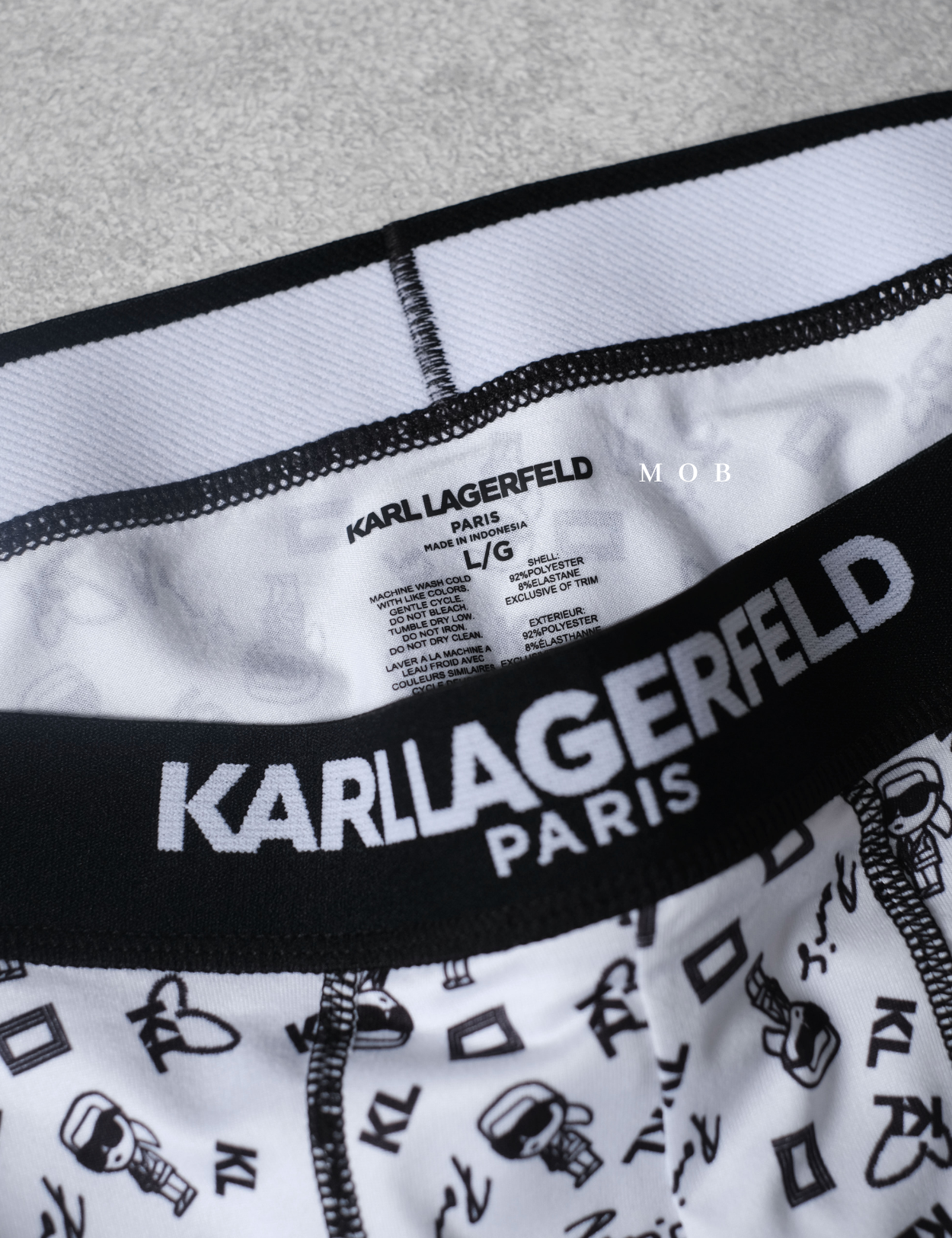 KRLB01012 Paris Whimsical Logo Printed Boxer White