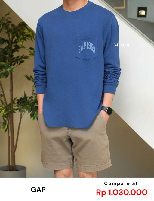 GPLST1102D 1969 Arch Logo Pocket LS Tee Blue