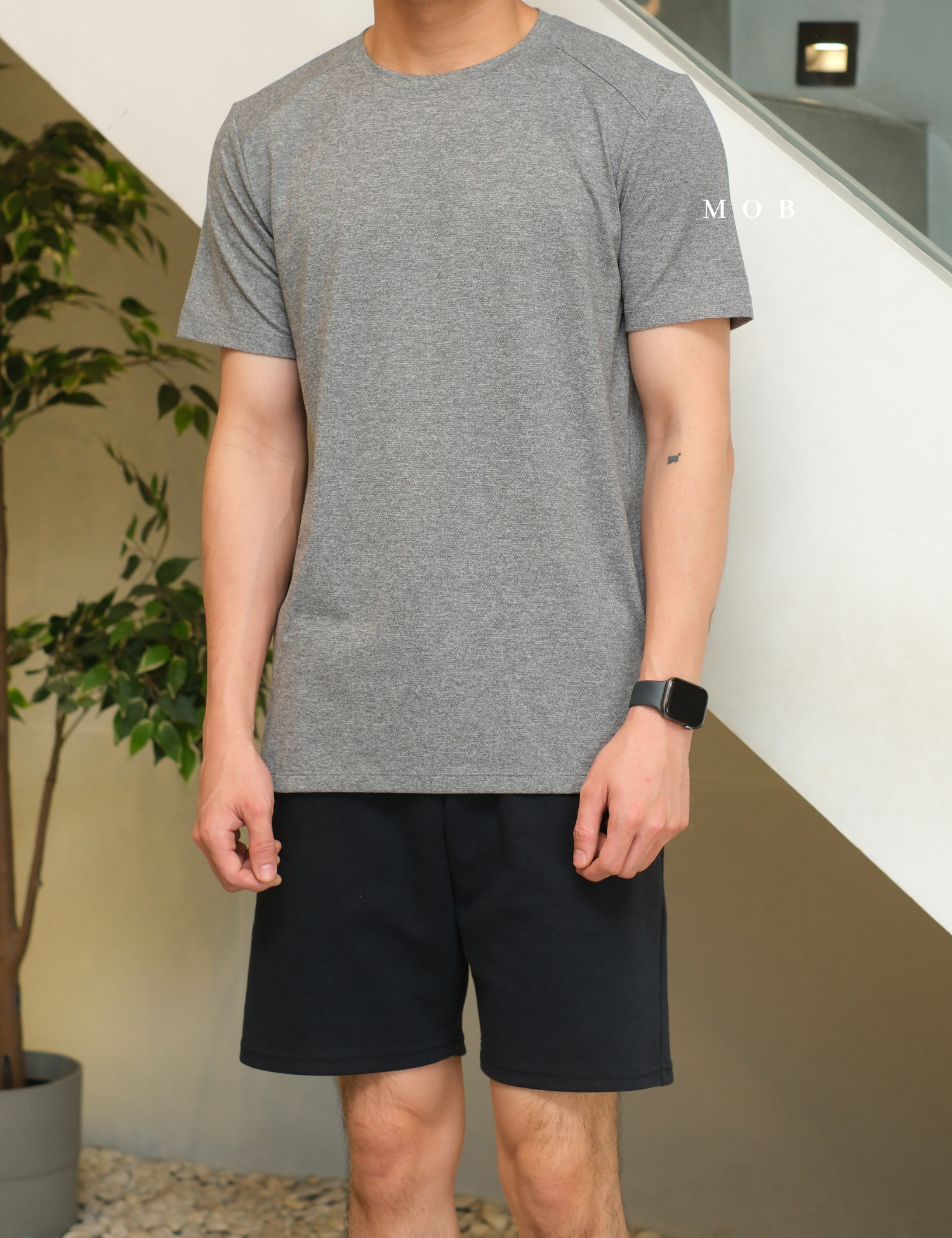 AKSST01002 Active SS Tee Grey Misty
