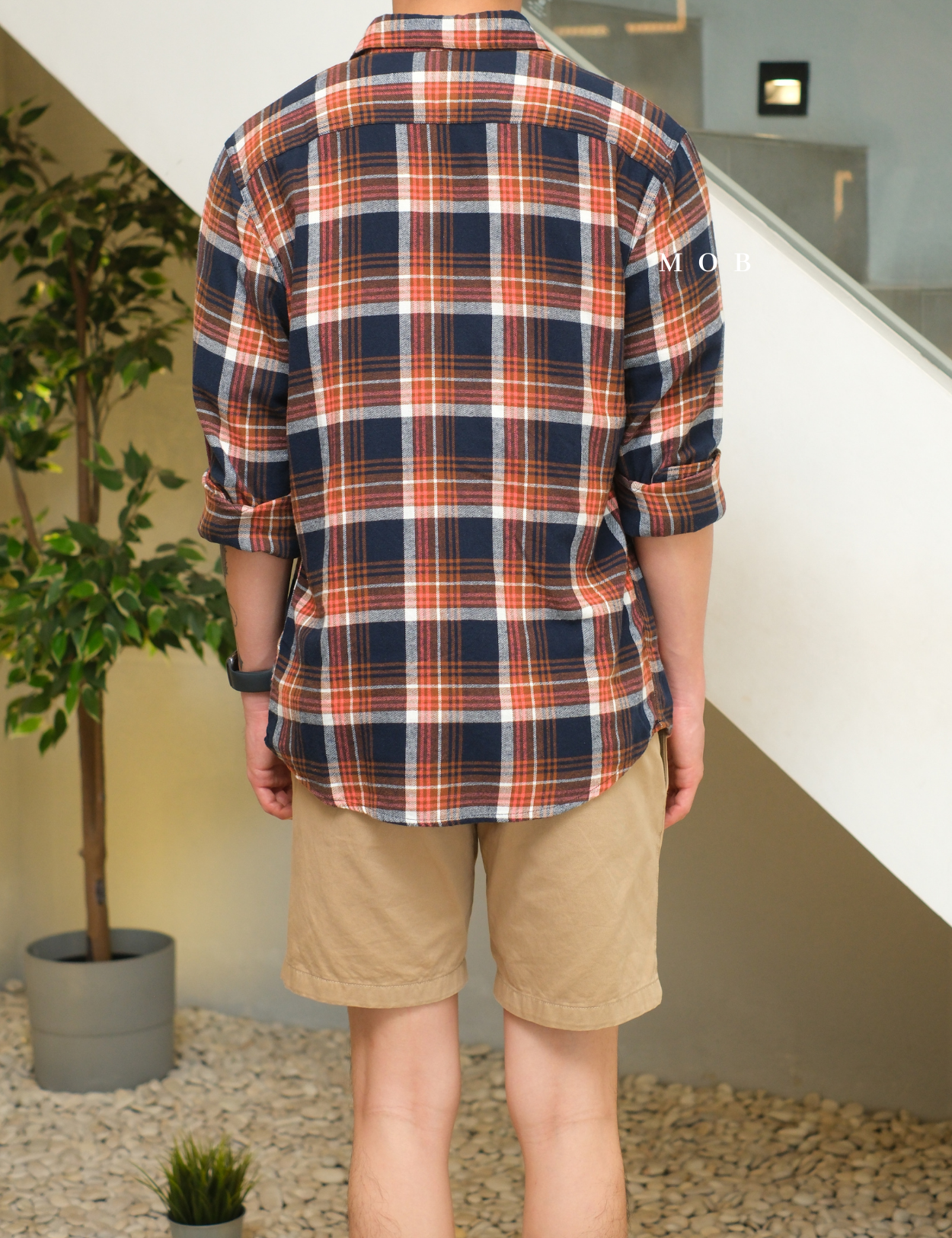 SNMLSS01007 Super Soft Flannel LS Shirt Navy Brown Plaid