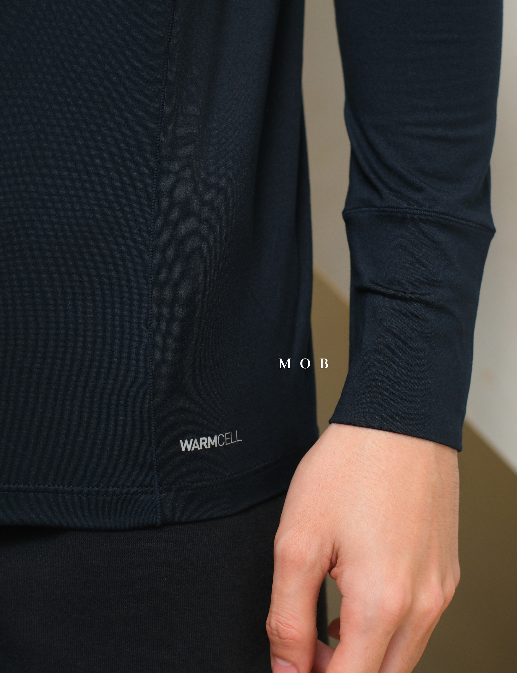 PMBL03002B Warmcell Baselayer Small Hand Logo Navy