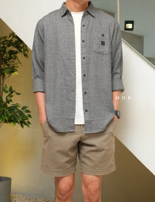 Image of ROALSS02002B Nordsman Flannel LS Shirt Black Grey Misty