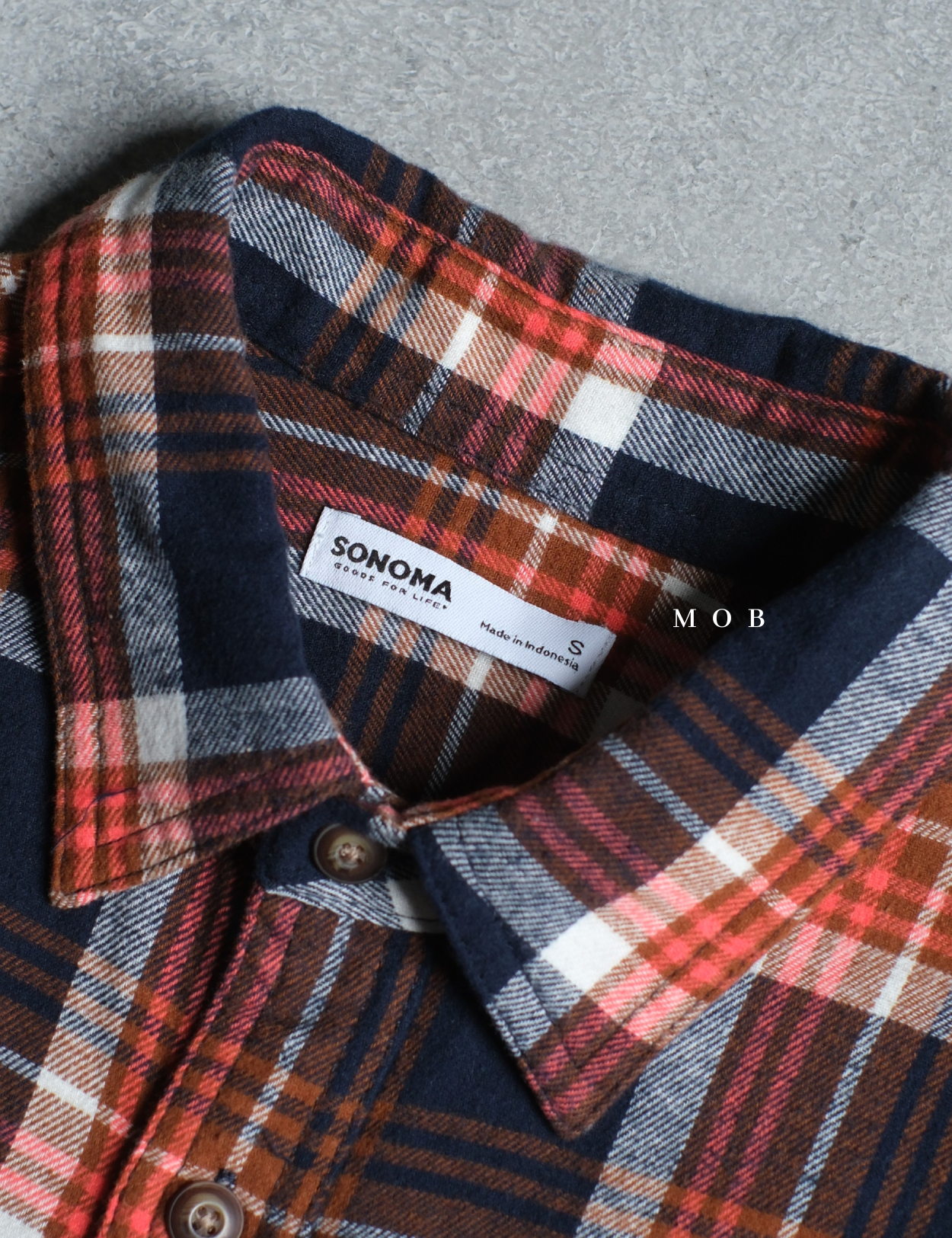 SNMLSS01007 Super Soft Flannel LS Shirt Navy Brown Plaid