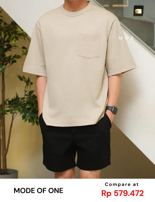 Image of MODSST01003A Relaxed Pocket SS Tee Beige