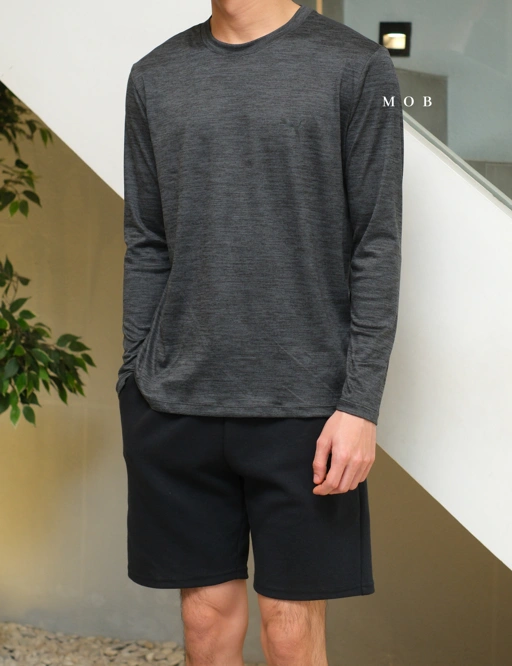 Image of PMBL03001B Warmcell Baselayer Side Logo Dark Grey Misty