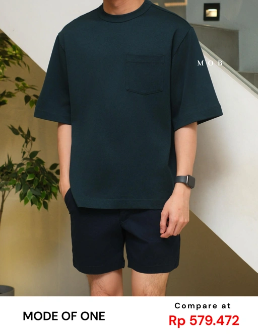 Image of MODSST01003B Relaxed Pocket SS Tee Bottle Green