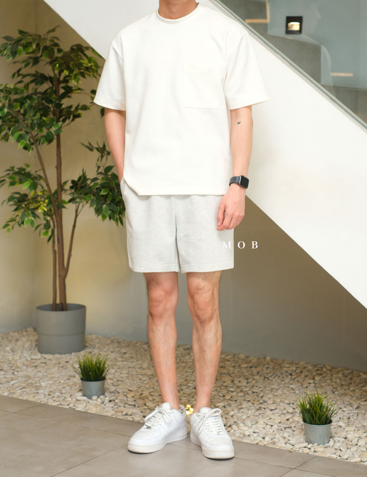 PTDSR01001I Basic Sweatshorts Light Grey Misty