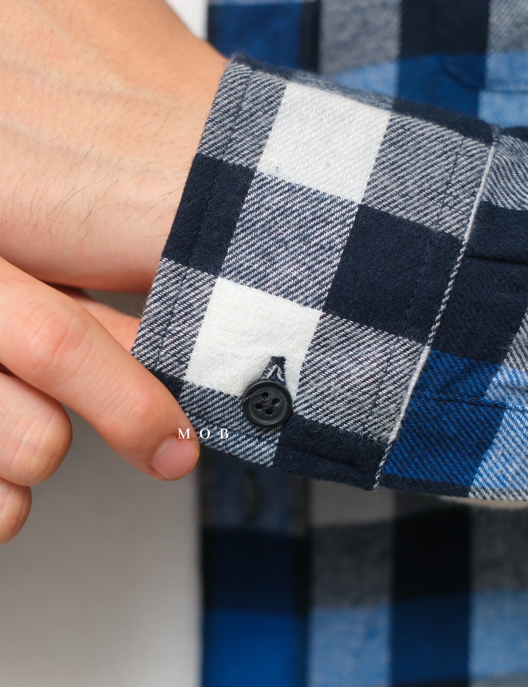 CNBLSS01003A Flannel LS Shirt Blue Black White Plaid