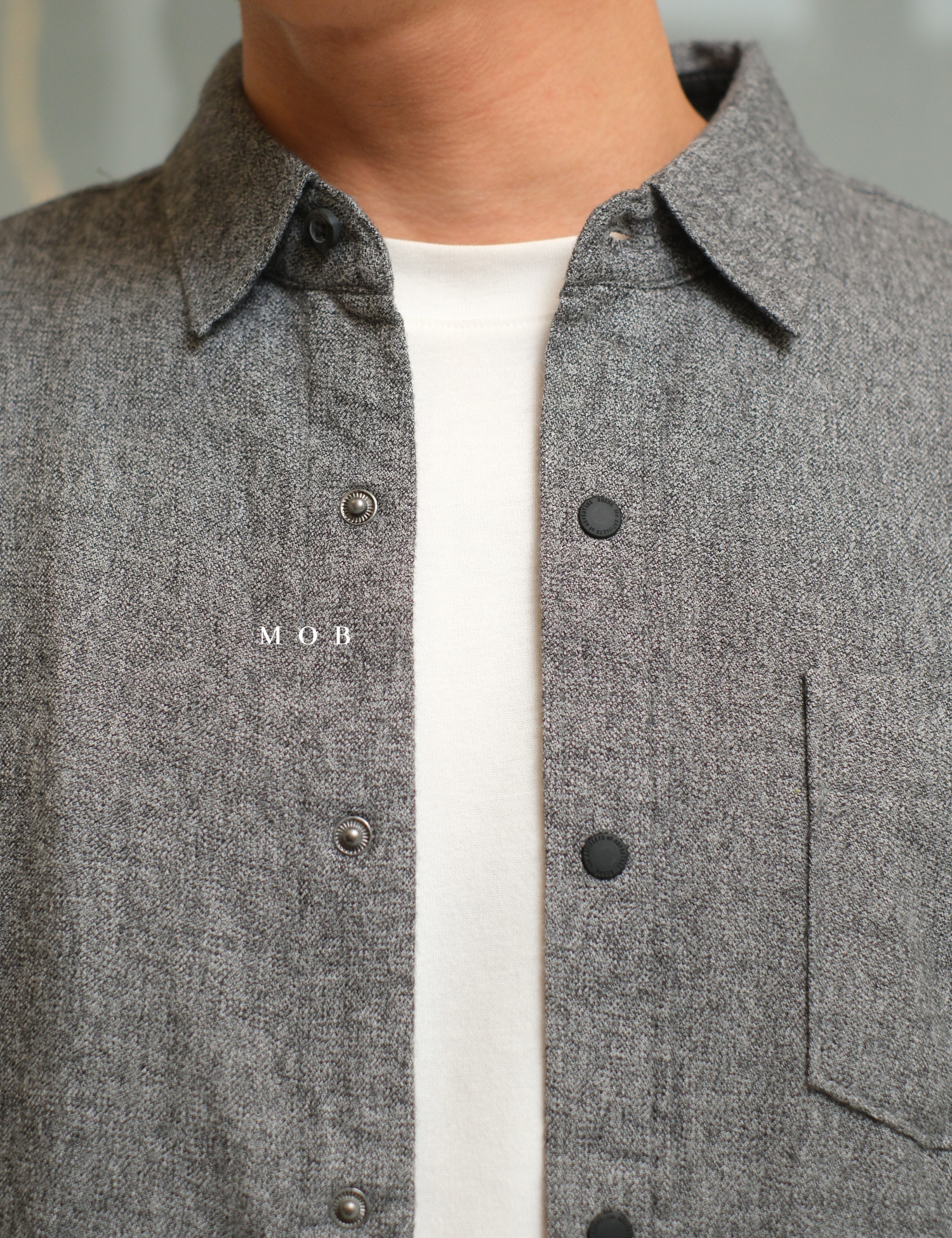 ROALSS02002B Nordsman Flannel LS Shirt Black Grey Misty